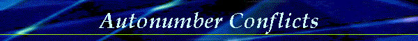 Autonumber Conflicts